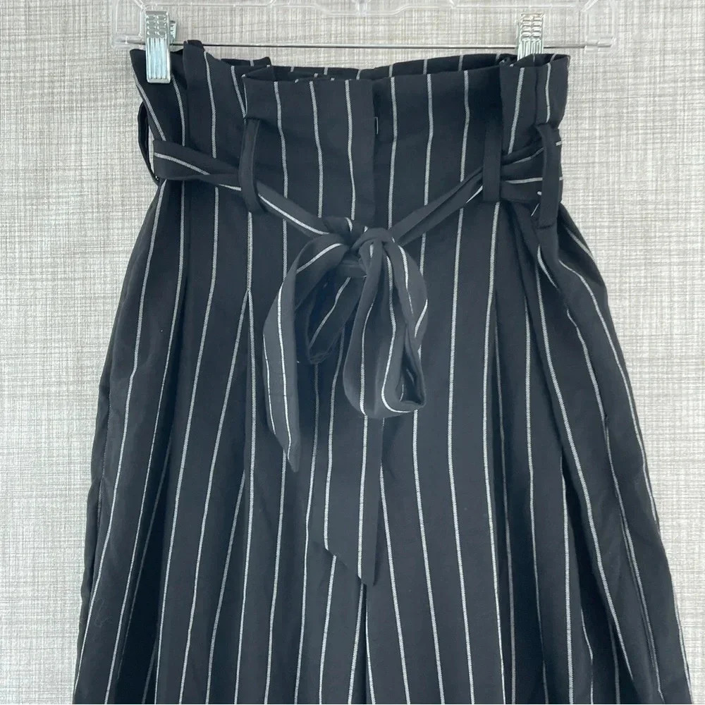 Antonio Melani Adult 2 Paper Bag Pin Stripe Wide Leg Women's Pants 2692 - Picture 3 of 9